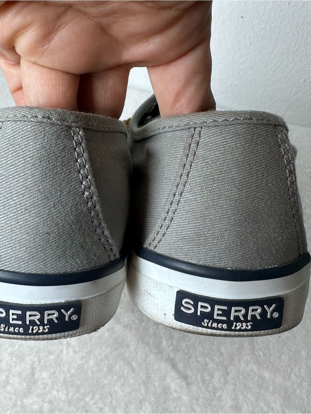 Sperry Top-Sider Pier View Gray Canvas Low-Top Sneakers with Tan Laces Size 7.5 - Picture 5 of 12
